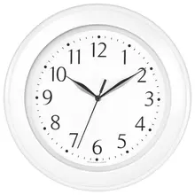Часы настенные TROYKATIME (TROYKA) 122211201, круг, белые, белая рамка, 30х30х3,8 см.