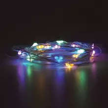 Электрогирлянда светодиодная Золотая Сказка "Роса" 20 ламп 2 м. многоцветная на батарейках
