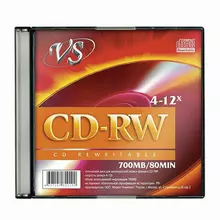 Диск CD-RW VS 700 Mb 4-12 x Slim Case 1 шт.