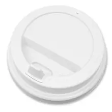 Крышка для бумажного стакана с отрывным питейником белая(матовая) ПП