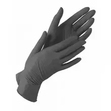 Перчатки нитриловые черные (нестерильные текстурированные на пальцах) размер S /10