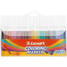 Фломастеры Luxor "CoLoring" 24 цвета смываемые