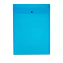 Папка-конверт на кнопке Berlingo А4 180 мкм. вертикальная синяя