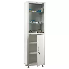 Шкаф медицинский 1-створчатый HILFE "МД 1 1650/SG" 1755х500х320 мм, стекло, белый