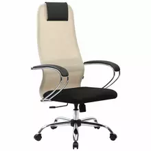 Кресло офисное BRABIX PREMIUM "Ultimate EX-800" хром, плотная двойная сетка Х2, черное/бежевое