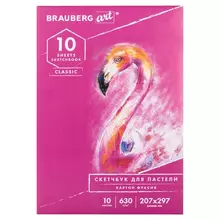 Альбом для пастели, картон ФУКСИЯ тонированный 630г./м2, 207x297 мм. 10 л. Brauberg Art Classic