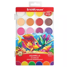Краски акварельные ERICH KRAUSE Artberry с УФ защитой яркости, 24 цвета, пластиковый пенал, 54010