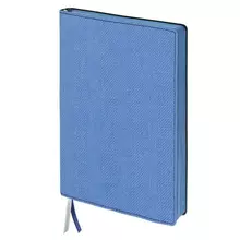 Блокнот А5 (148x213 мм.) Brauberg "Tweed" 112 л. гибкий под ткань линия синий