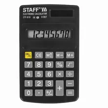 Калькулятор карманный Staff STF-818 (102х62 мм.) 8 разрядов, двойное питание