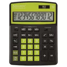 Калькулятор настольный Brauberg Extra COLOR-12-BKLG (206x155 мм.) 12 разрядов двойное питание черно-салатовый