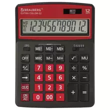 Калькулятор настольный Brauberg Extra COLOR-12-BKWR (206x155 мм.) 12 разрядов двойное питание черно-малиновый