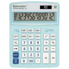 Калькулятор настольный Brauberg Extra PASTEL-12-LB (206x155 мм.) 12 разрядов двойное питание голубой