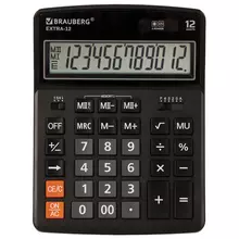 Калькулятор настольный Brauberg Extra-12-BK (206x155 мм.) 12 разрядов двойное питание черный