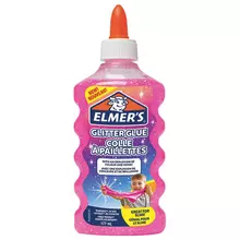 Клей для слаймов канцелярский с блестками ELMERS "Glitter Glue" 177 мл. розовый