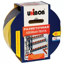 Клейкая лента разметочная 50 мм. х 50 м. желто-черная Unibob основа-ПВХ