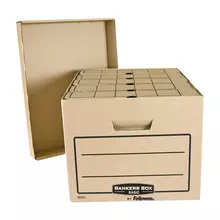Короб архивный (445x270х335 мм.) с крышкой гофрокартон FELLOWES (BANKERS BOX) "Basic"