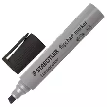 Маркер для флипчарта STAEDTLER (Германия) "Lumocolor" НЕПРОПИТЫВАЮЩИЙ черный скошенный наконечник 2-5 мм.