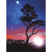 Картина по номерам 40х50 см. Остров cокровищ "Звездная ночь" на подрамнике акриловые краски