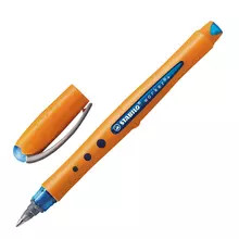 Ручка-роллер STABILO "Worker" синяя оранжевый корпус "soft-touch" узел 07 мм.
