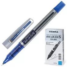 Ручка-роллер Zebra "Zeb-Roller DX5" синяя корпус серебристый узел 05 мм. EX-JB2-BL EX-JB4-BL