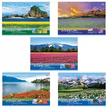 Альбом для рисования А4 32 листа скоба обложка картон Hatber VK 205х290 мм. "Мир в цветах"