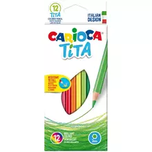Карандаши цветные CARIOCA "Tita" 12 цв. пластиковые грифель 3 мм. шестигранные