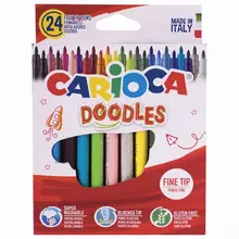 Фломастеры CARIOCA (Италия) "Doodles" 24 цвета суперсмываемые