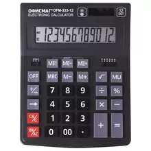 Калькулятор настольный Офисмаг OFM-333 (200x154 мм.) 12 разрядов двойное питание черный