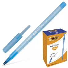 Ручка шариковая Bic "Round Stic" синяя корпус голубой узел 1 мм.