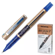 Ручка-роллер Zebra "Zeb-Roller DX7" синяя корпус золотистый узел 07 мм. линия 035 мм.