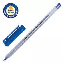 Ручка шариковая масляная Pensan синяя корпус прозрачный узел 07 мм.