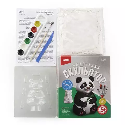 Набор для изготовления игрушки из гипса Lori "Маленький скульптор. Панда"