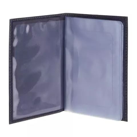 Бумажник водителя Befler "Грейд" натуральная кожа тиснение 6 пластиковых карманов синий BV.1.-9