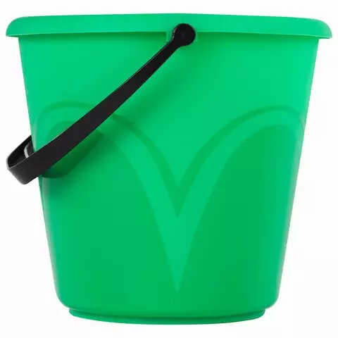 Ведро 10 л. без крышки пластиковое пищевое с глянцевым узором цвет зеленый мерная шкала Laima