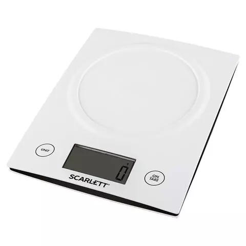 Весы кухонные Scarlett SC-KS57B10 электронный дисплей чаша max вес 5 кг. тарокомпенсация пластик