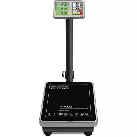 Весы напольные MERTECH M-ER 335ACL-300.50 LCD (1-300 кг.) дискретность 50 г. платформа 600x460 мм. со стойкой