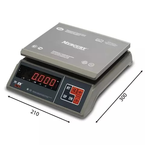 Весы фасовочные MERTECH M-ER 326AFU-6.01 LCD (002-6 кг.) дискретность 2 г. платформа 255x205 мм.