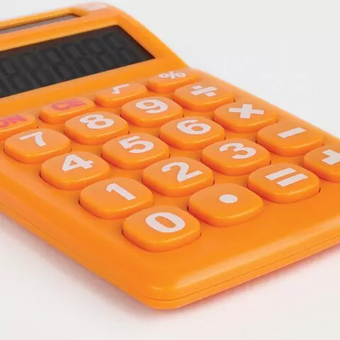 Калькулятор карманный Юнландия (135х77 мм.) 8 разрядов двойное питание оранжевый блистер