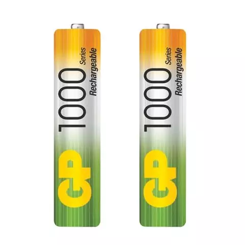 Батарейки аккумуляторные комплект 2 шт. GP AAA (HR03) Ni-Mh 1000 mAh 100AAAHC-2DECRC2