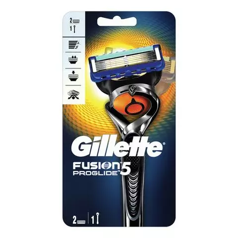 Бритва GILLETTE (Жиллет) "Fusion ProGlide" с 2 сменными кассетами для мужчин