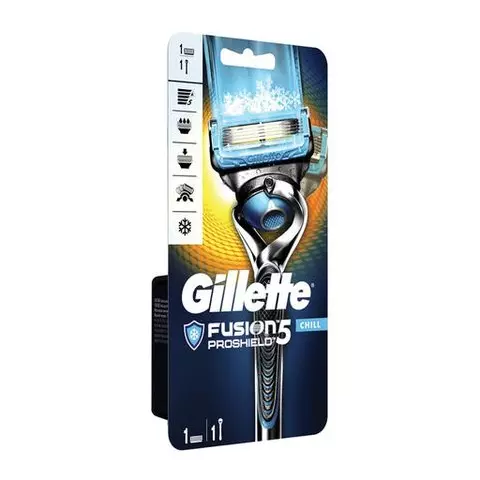 Бритва GILLETTE (Жиллет) "Fusion ProShield Chill" с 1 сменной кассетой для мужчин