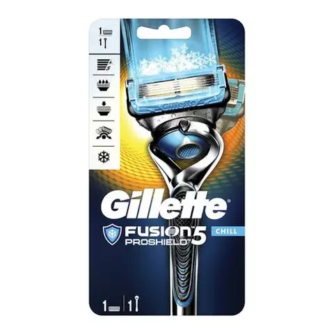Бритва GILLETTE (Жиллет) "Fusion ProShield Chill" с 1 сменной кассетой для мужчин