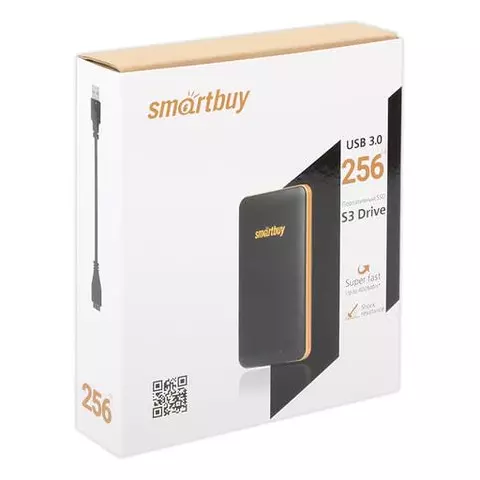 Внешний SSD накопитель Smartbuy S3 Drive 256GB 1.8" USB 3.0 черный SB256GB-S3DB-18SU30