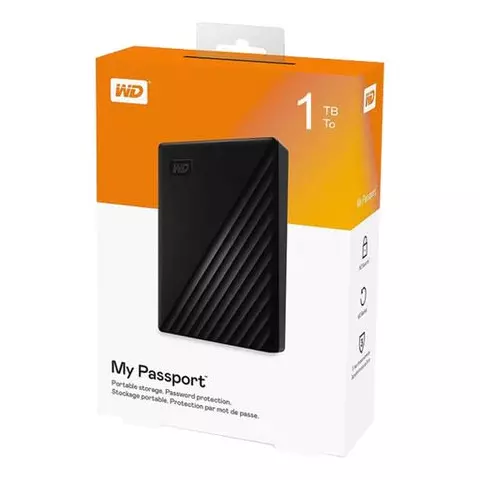 Внешний жесткий диск WD My Passport 1TB 2.5" USB 3.0 черный -WESN