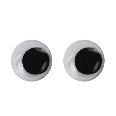 Глазки для творчества пришивные вращающиеся черно-белые 15 мм. 20 шт. Остров cокровищ