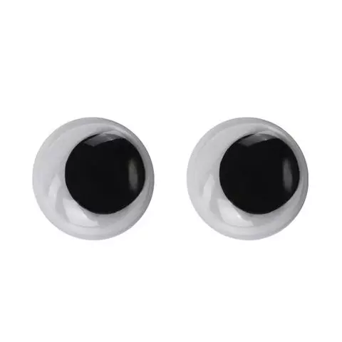 Глазки для творчества самоклеящиеся вращающиеся черно-белые 15 мм. 30 шт. Остров cокровищ