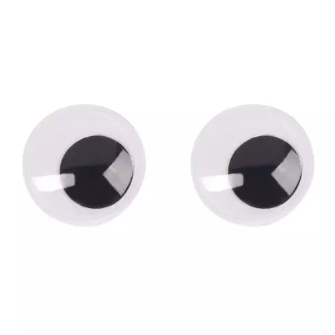 Глазки для творчества самоклеящиеся вращающиеся черно-белые 25 мм. 8 шт. Остров cокровищ