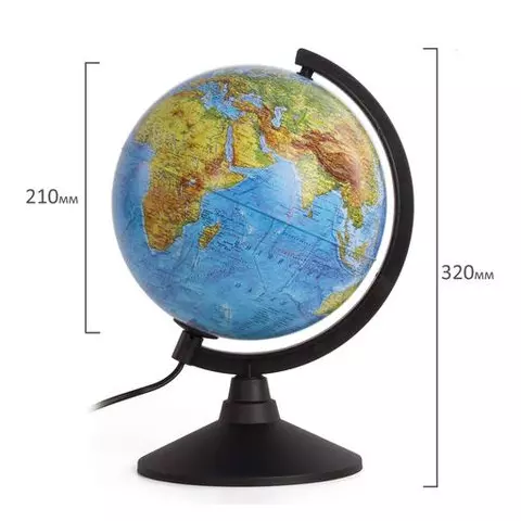 Глобус физический/политический Globen "Классик" диаметр 210 мм. с подсветкой