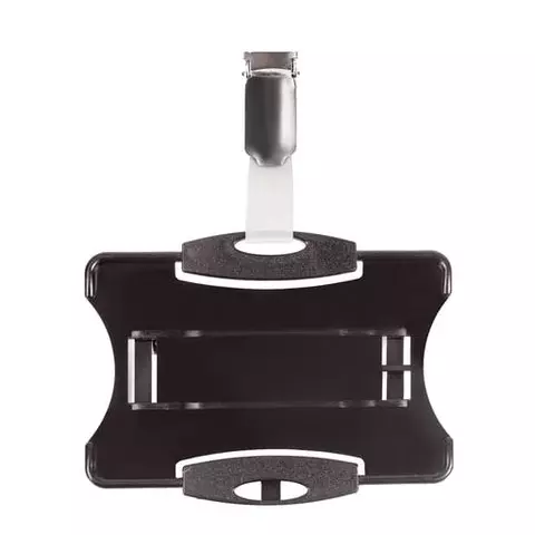 Держатель для пропусков комплект 25 шт. жесткий пластик металлический поворот клип черный Durable (Германия)