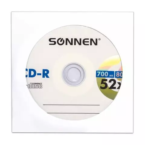 Диск CD-R Sonnen 700 Mb 52x бумажный конверт (1 шт.)